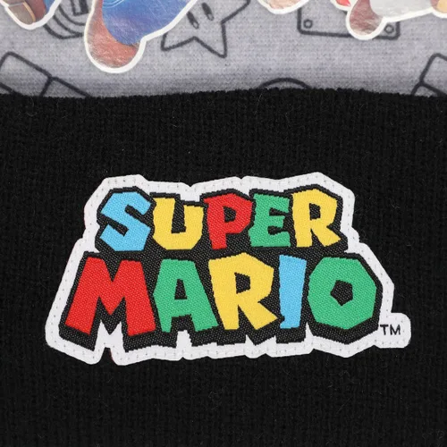 Vista 4 de Super Mario Brothers and Princess Peach - Juego de gorro y guantes para jóvenes, Multi colorido