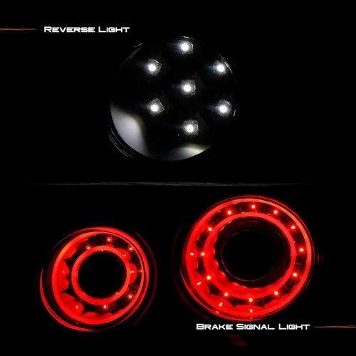 Vista 4 de AKKON - Compatible con 2009-2017 GTR GT-R R35 Sport Coupé 2 puertas LED negras luces traseras conductor+pasajero con freno de estacionamiento