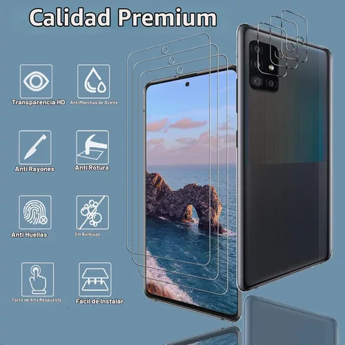 Vista 2 de Paquete de 3+3 protectores de pantalla para Samsung Galaxy A51 + protector