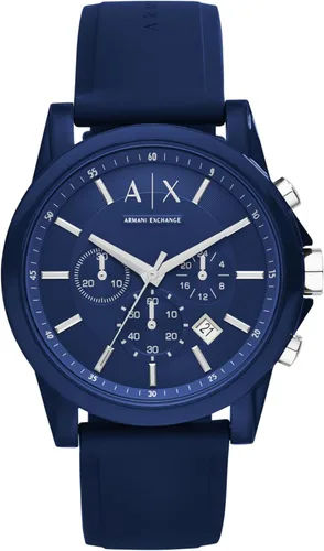 Vista 4 de Reloj cronógrafo Armani Exchange AX para hombre con correa de cuero, acero inoxidable o silicona