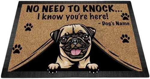 Vista 14 de Felpudo personalizado Peeking Dog Labrador No Need to Knock I Konw You're Here 23.6 x 15.7 pulgadas
