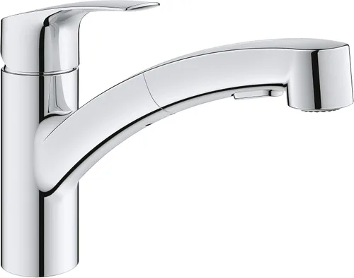 Vista 8 de GROHE 30306DC1 - Grifo de cocina Eurosmart de doble caño con rociador extraíble, 6.63 LPM, Supersteel (acero inoxidable)
