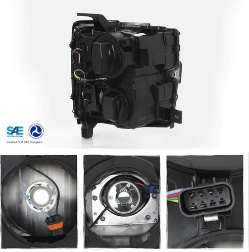 Vista 2 de AKKON - Compatible con Chevy Silverado 2500 3500 HD OE Chrome 2015-2019 Faros delanteros de repuesto izquierdo y derecho