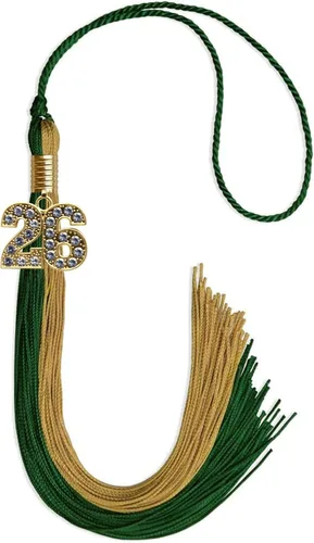 Vista 143 de Endea Graduation Borla de doble color con dije dorado (negro/oro brillante, 2022)