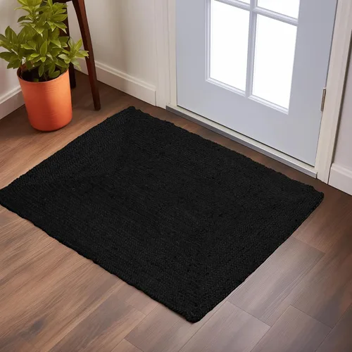 Vista 27 de Super Area Rugs Alfombra de yute – Alfombra reversible de fibra natural – Revestimiento ecológico para suelo de cocina – Puerta tejida a mano