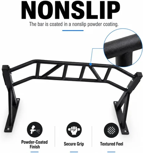 Vista 3 de REP Barra de dominadas montada en la pared para gimnasios en casa o garaje, barra recta o arco de agarre múltiple, ideal para kipping pull-ups