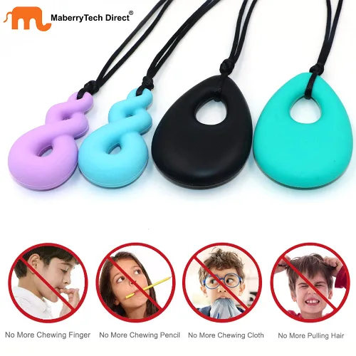 Vista 2 de Collar masticable, juguetes sensoriales para niños con autismo, paquete de 10