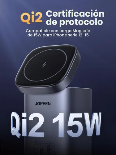 Vista 2 de UGREEN Nexode Estación de carga USB C de 100 W, soporte de cargador Qi2