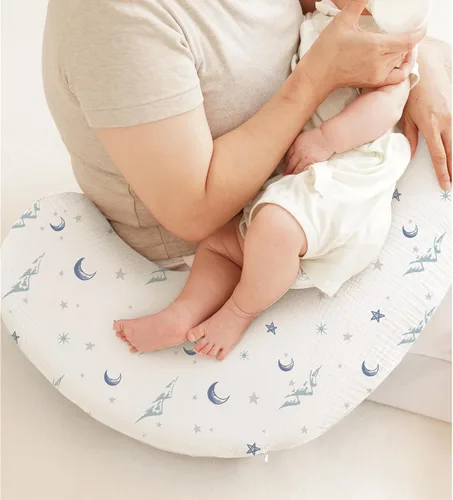 Vista 2 de Fundas de almohada de muselina de lactancia, paquete de 2, fundas suaves y adorables con cierre de cremallera, fundas 100% algodón para almohadas