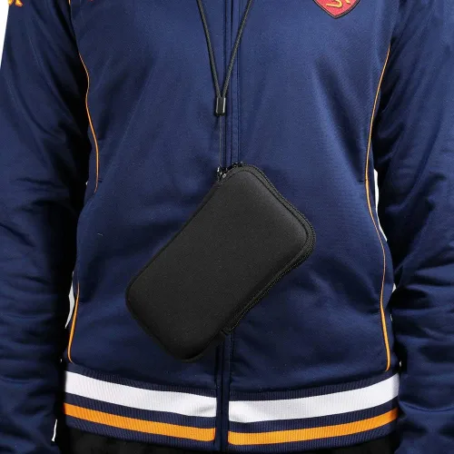 Vista 7 de Funda pequeña de neopreno para teléfono celular, a prueba de golpes, con correa para el cuello para iPhone 13 Mini, 12 Mini, 11 Pro, XS, X, 8, SE