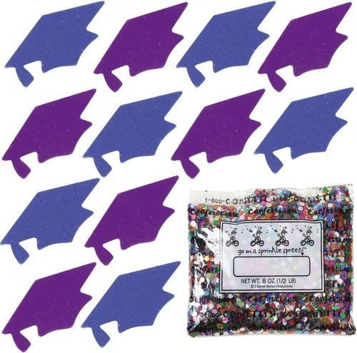 Vista 65 de Confetti Grad Cap Negro, Azul Marino Combo - 2 bolsas de media onza (1 oz)