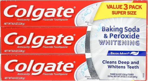 Vista 4 de Colgate Pasta dental con bicarbonato de sodio y peróxido con burbujas blanqueadoras, 3 Count