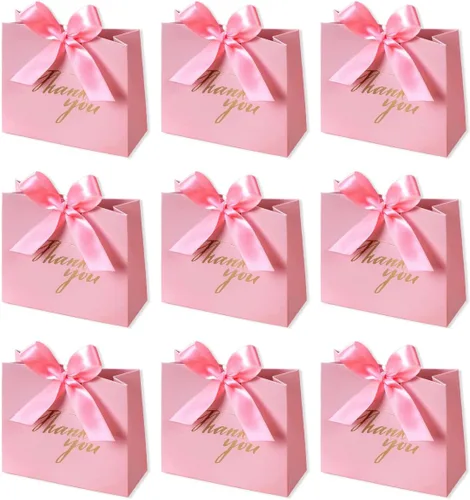 Vista 11 de DECHISY Paquete de 24 bolsas pequeñas de regalo de agradecimiento, bolsas de regalo de fiesta, cajas con lazo dorado, bolsas de regalo de papel Negro
