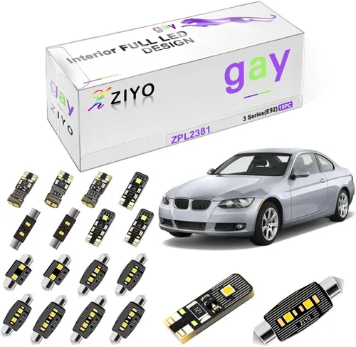 Vista 10 de ZIYO Kit de luces interiores LED de reemplazo para BMW E90 E91 E92 E93 Serie 3 2005-2013, bombillas LED de domo blanco xenón 6000K de 18 bombillas