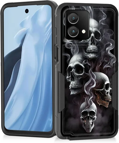 Vista 163 de Funda para Moto G Play 4G 2024, resistente de doble capa híbrida de policarbonato duro, goma suave, a prueba de golpes, funda protectora resistente