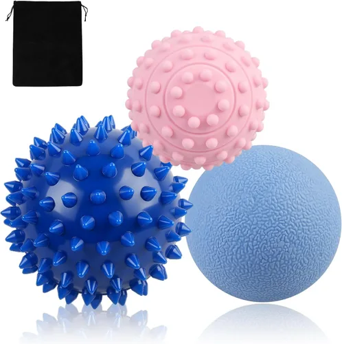 Vista 21 de Pelota de lacrosse de masaje WOVTE para músculos doloridos, hombros, cuello, espalda, pies, cuerpo, tejido profundo, punto de activación, nudos Negro
