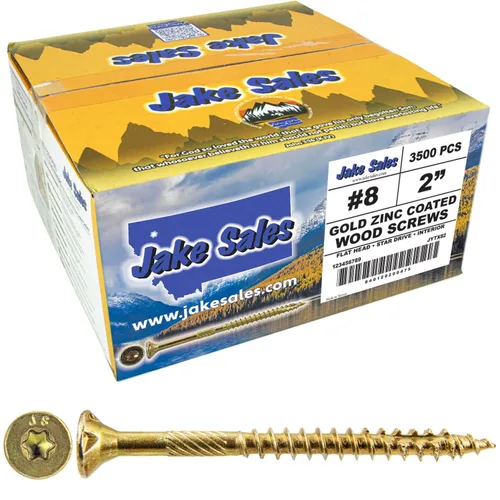 Vista 195 de 8 x 1 revestimiento exterior recubierto de bronce, tornillo de madera multiusos compatible con ACQ, cabeza plana Torx/Star Drive de 1 libra, 288