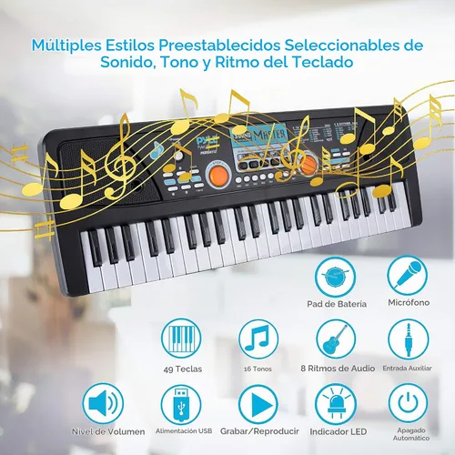 Vista 4 de Teclado o piano digital para niños