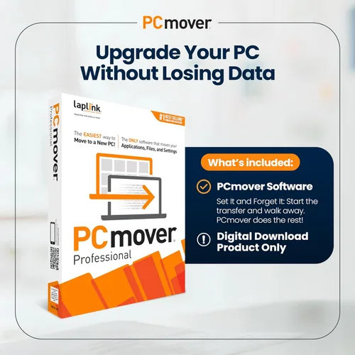 Vista 5 de Laplink PCmover Professional - Move your Applications, Files and Settings from an Old PC to a New PC - Data Transfer Software - 1 Use License