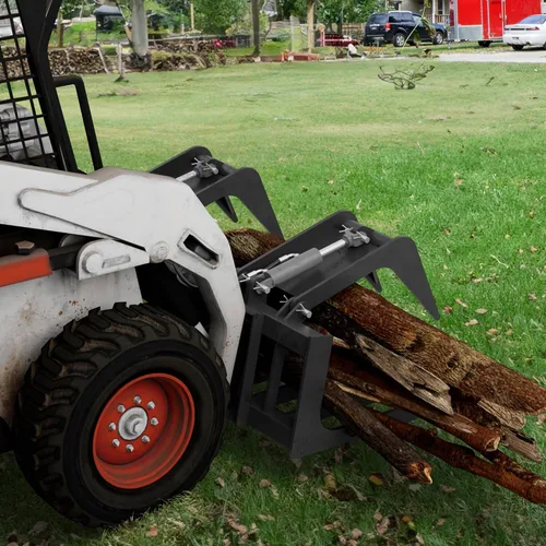 Vista 3 de YITAMOTOR Cargador de cucharón de agarre rápido con rastrillo Rock Grapple de 72 pulgadas, herramienta de paisajismo versátil con dientes