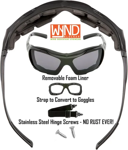 Vista 3 de WYND Blocker Gafas de sol polarizadas grandes para motociclismo