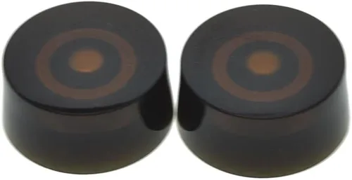 Vista 2 de KAISH Juego de 4 perillas de control de velocidad de guitarra de color ámbar, compatible con guitarra LP