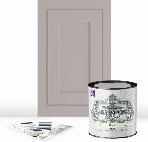 Vista 12 de Pintura TODO EN UNO, Abbey (gris cálido), Muestra de 8oz - Pintura duradera para gabinetes y muebles. Imprimación y capa superior incorporadas,