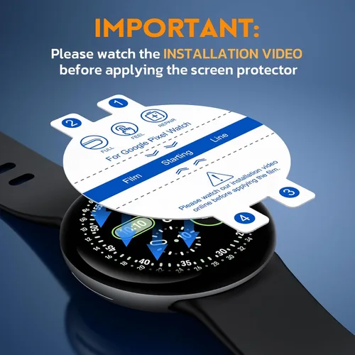 Vista 6 de Misxi 6 unidades de protector de pantalla transparente para Google Pixel Watch 4/3/2/1 41mm, TPU suave sin burbujas, autorreparable, instalación