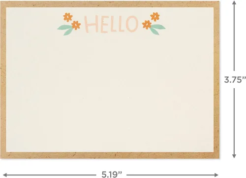 Vista 3 de Hallmark Surtido de tarjetas en blanco con organizador, flores (50 tarjetas de notas con paneles planos con sobres)