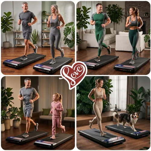 Vista 4 de Gkyet Walking Treadmill Pad with Incline, 2.5 HP Under-Desk Treadmill Home Running Pad LED Display Exercise Machine with Remote Control bandera