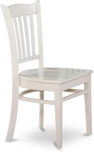 Vista 4 de East West Furniture AVGR5-LWH-W - Juego de comedor de 5 piezas para 4 personas, incluye una mesa de comedor ovalada con hojas de mariposa y 4 sillas