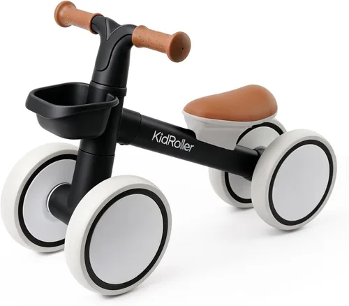 Vista 8 de Bicicletas de equilibrio para niños y niñas de 1 año, 12-24 meses con asiento ajustable y una canasta delantera, regalos de primer cumpleaños