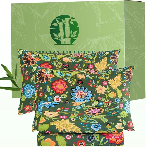 Vista 24 de Bedlifes Juego de sábanas refrescantes de 3 piezas tamaño individual con mezcla de rayón derivado de bambú, suave y transpirable, bolsillo profundo