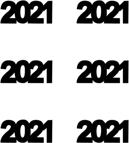 Vista 3 de Confeti Año 2021 Negro - Paquete al por menor #7230 QS0