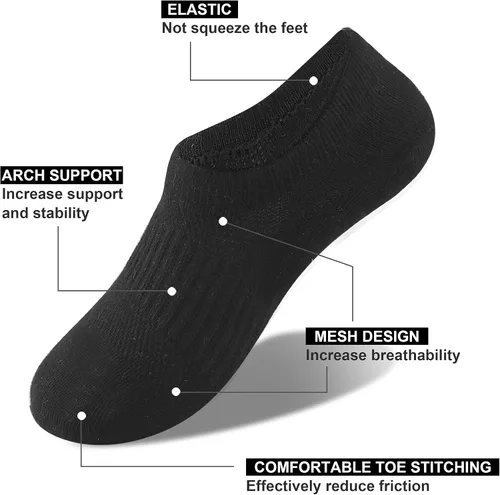 Vista 2 de Cozi Foot 10 pares de calcetines de algodón antideslizantes de corte bajo para niños y niñas