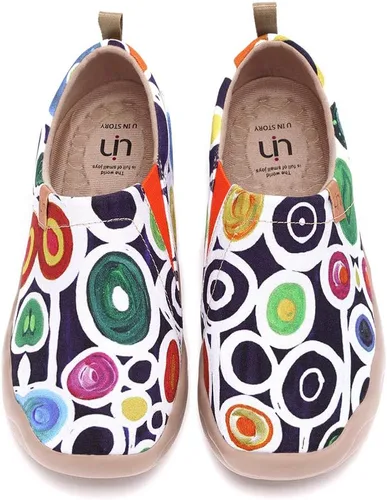 Vista 54 de UIN Mocasines casuales para mujer, de viaje, pintados, para caminar, ligeros, cómodos, de lona, tenis de moda