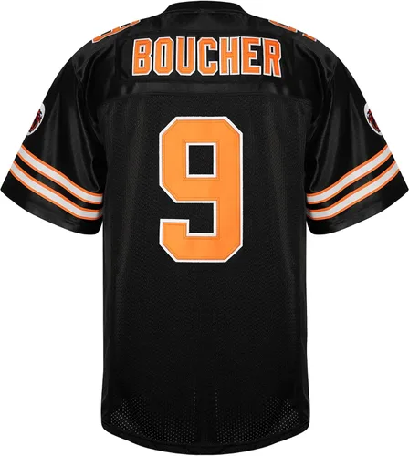 Vista 3 de MESOSPERO Bobby Boucher - Camiseta de fútbol 9 The Waterboy Adam Sandler Mud Dogs Bourbon Bowl Movie Jersey blanco, negro, azul, naranja, S-3XL
