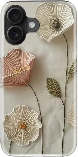 Vista 67 de Funda para iPhone 12 Mini, compatible con carga inalámbrica, protección de doble capa con elegante diseño de flores silvestres, silicona suave +