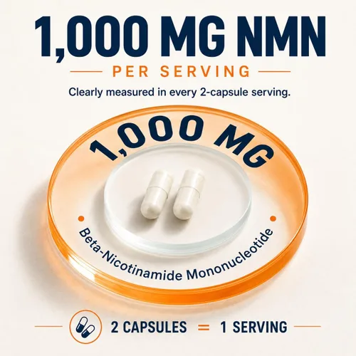 Vista 6 de NMN Capsules 1000 mg, Beta-Nicotinamide Mononucleotide, 60 Count