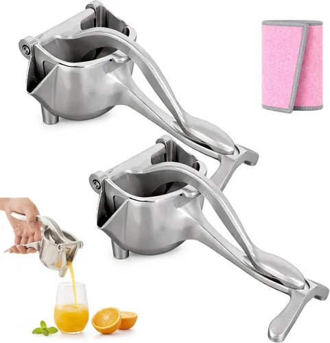 Vista 8 de Exprimidor manual de hierro fundido resistente, exprimidor de jugo de frutas de acero inoxidable para limón y naranja, exprimidor de prensa