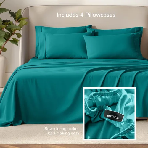 Vista 16 de Bare Home Sheet Set 1800 Ultra-Soft with 2 Pillowcases (Twin XL, Dark Blue)