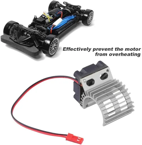 Vista 4 de Disipador de calor de motor RC con ventilador de refrigeración, ventilador de enfriamiento de disipador de calor RC para automóvil RC eléctrico a