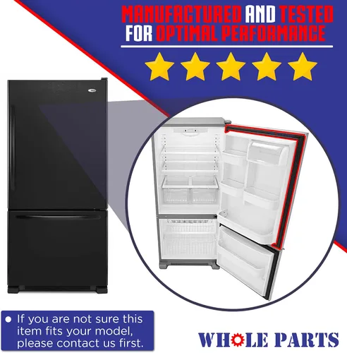 Vista 5 de Junta de puerta negra para congelador y refrigerador (tira magnética en el interior) – Parte # WPW10436250 – Compatible con modelos seleccionados