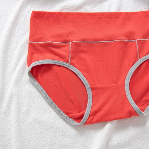 Vista 4 de HDPPNQ Ropa interior para mujer, paquete de 6 unidades, ropa interior de algodón elástico de cintura alta, suaves y transpirables