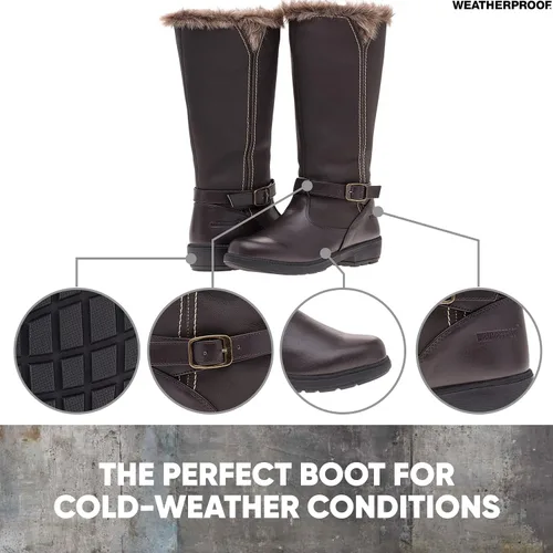 Vista 6 de Botas de invierno resistentes a la intemperie para mujer con cremallera lateral (Debby) impermeables aisladas altas botas de invierno para mayor