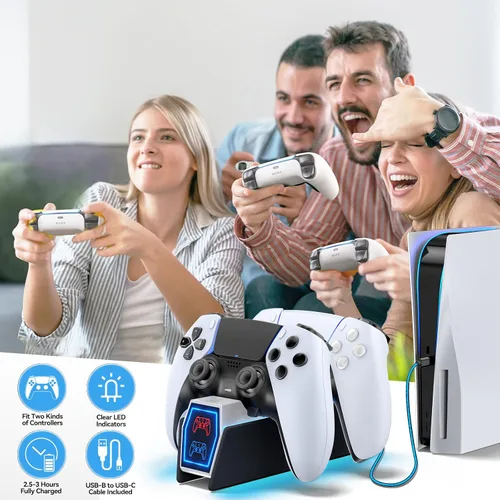 Vista 8 de Controller Charger Station Compatible with Play 5 Faceplates Edge & Dual Controller, 9 Lightings P 5 Accessories Charging Station, P 5 Dock Stand
