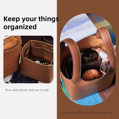Vista 7 de DGAZ Organizador de bolso, sedoso y suave, seda, bolso de mano de lujo en moldeadores de bolsa, para mujer, se adapta a picotin1822 bolsas