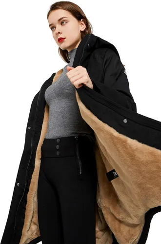 Vista 4 de Orolay Parka Abrigo de invierno con forro polar grueso para mujer con bolsillos