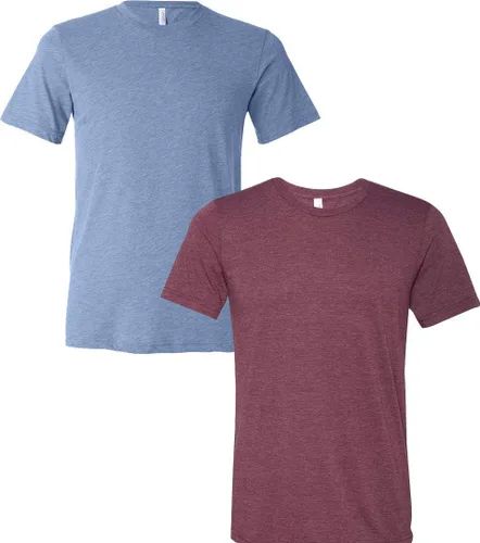 Vista 110 de Bella Canvas 3413c para hombre (1) Triblend verde + (1) Triblend rojo