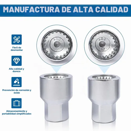 Vista 4 de BELEY Kit de llave de tuerca de bloqueo de rueda 20PCS para Porsche VW